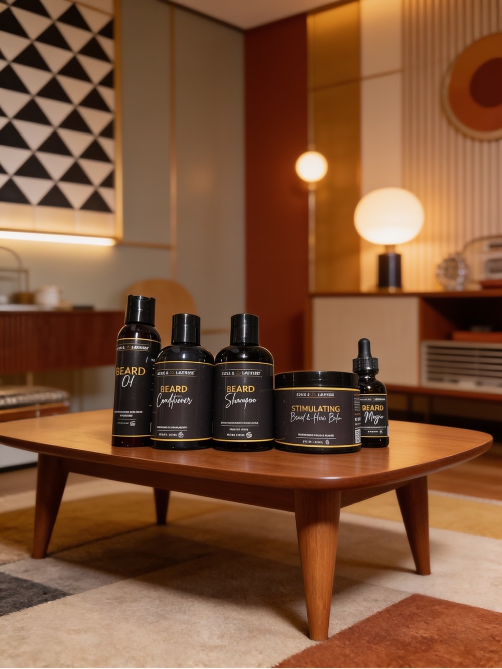 Bask & Lather Beard Care Set w/ Oil Shampoo Conditioner Butter, Biotin